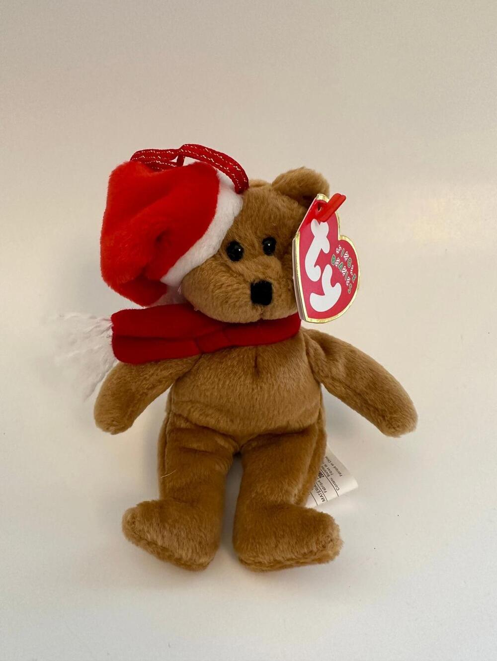 Ty Jingle Beanie “1997 Holiday Teddy” the Bear - Tree Ornament (4 inch)